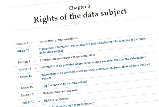 Rights of the data subject